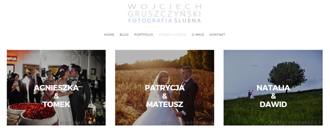 Wojciech Gruszczyński Fotografia ślubna - witryna wykonana przez szkoleniami.pl