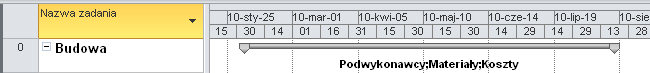 Tutorial - MS Project - przydzielone zasoby budżetowe